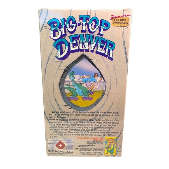 Denver The Last Dinosaur VHS Big Top Denver (1988) RARE Sealed Animation Fantasy - Picture 5 of 9